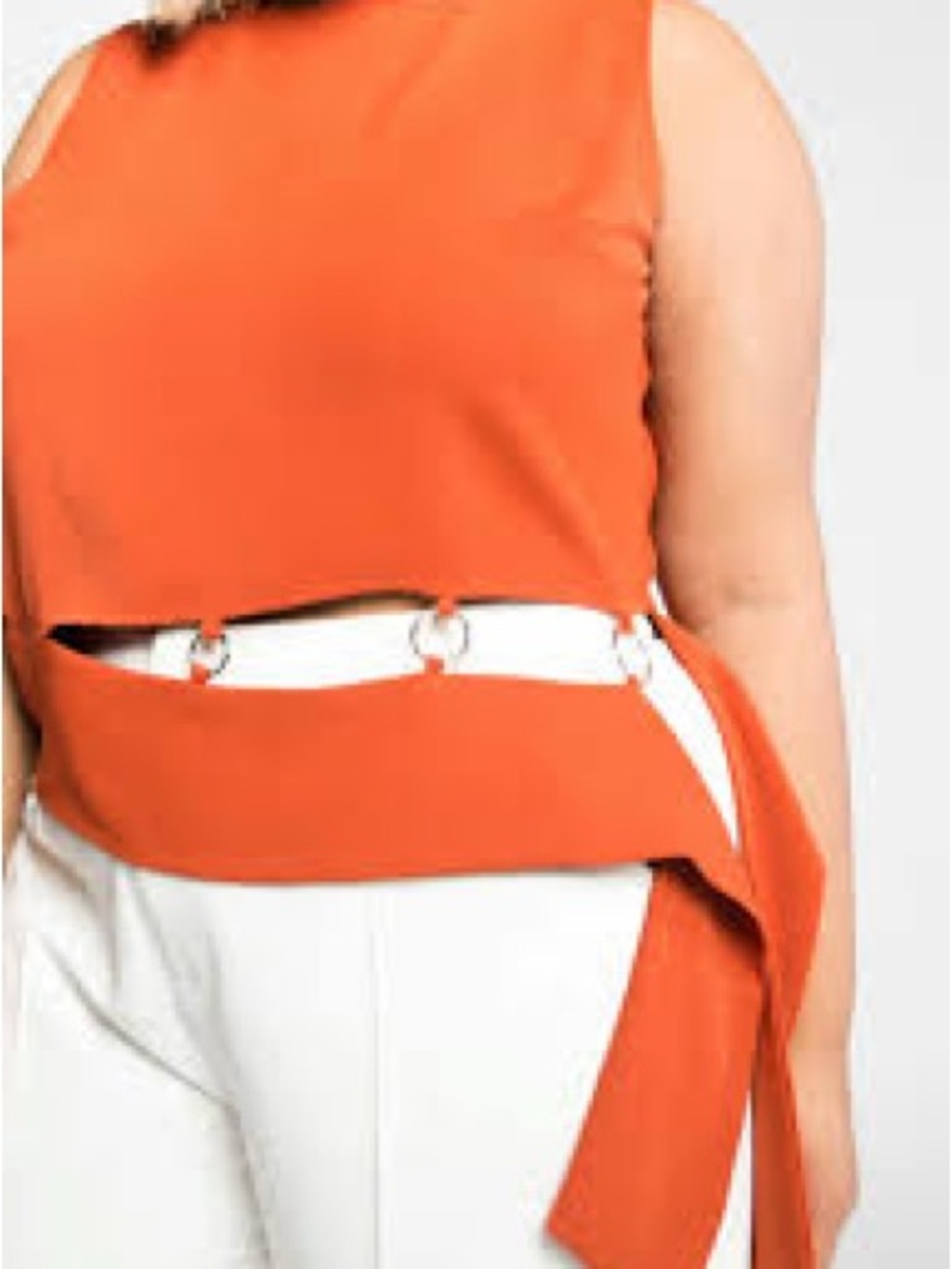 Premme Orange Cutout Detail Tank Top
